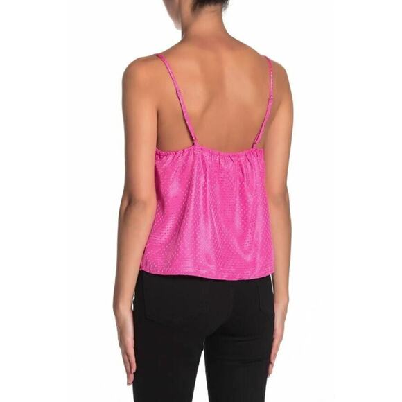 NSR Women's Lisa Dotted Crop Tank Top Pink Medium MSRP $48 - Picture 2 of 3